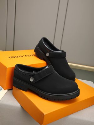 Louis Vuitton Matte Suede Lug-Sole Mule – Triple Black