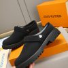 Louis Vuitton Matte Suede Lug-Sole Mule – Triple Black