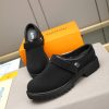 Louis Vuitton Matte Suede Lug-Sole Mule – Triple Black