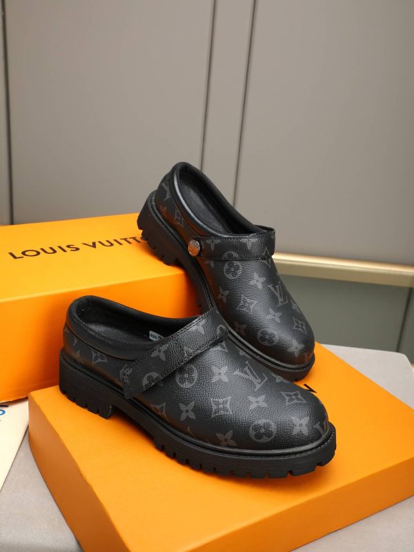 Louis Vuitton Monogram Eclipse Lug-Sole Mule (1) Louis Vuitton Monogram Eclipse Lug-Sole Mule