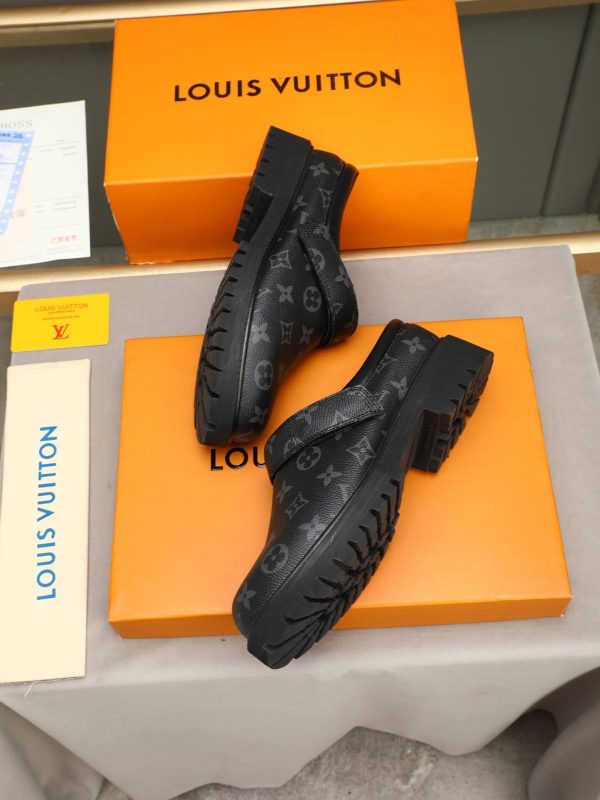 Louis Vuitton Monogram Eclipse Lug-Sole Mule (9) Louis Vuitton Monogram Eclipse Lug-Sole Mule
