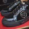 Philipp Croc-Embossed Hexagon Low-Top Sneaker – Black (3) Philipp Croc-Embossed Hexagon Low-Top Sneaker – Black