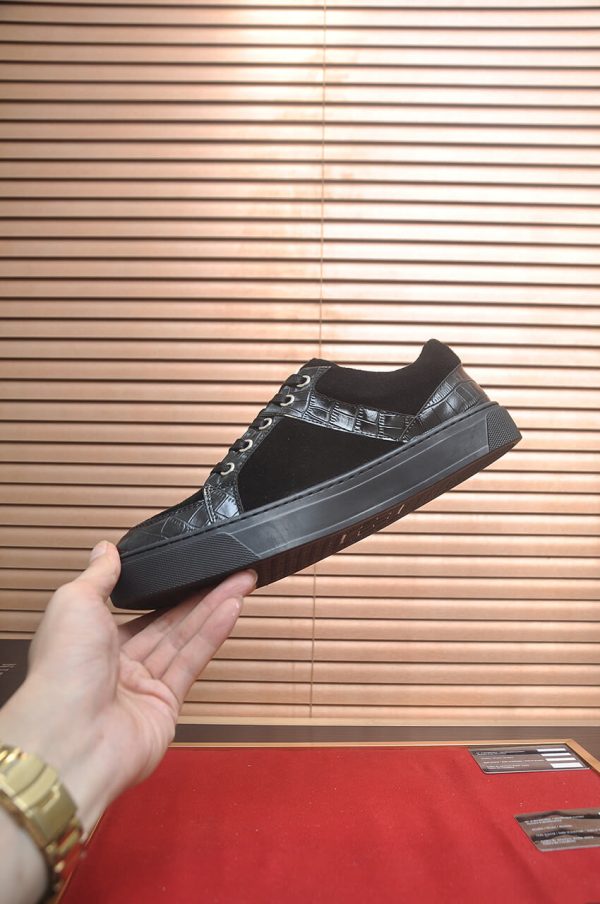 Philipp Croc-Embossed Hexagon Low-Top Sneaker – Black (4) Philipp Croc-Embossed Hexagon Low-Top Sneaker – Black