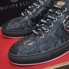 Philipp Plein Camouflage Hexagon Low-Top Sneaker – Black & Grey