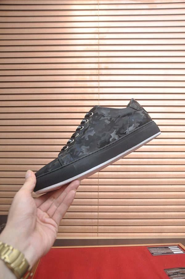 Philipp Plein Camouflage Hexagon Low-Top Sneaker – Black & Grey