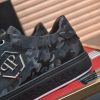 Philipp Plein Camouflage Hexagon Low-Top Sneaker – Black & Grey
