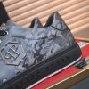 Philipp Plein Camouflage Hexagon Low-Top Sneaker – Grey & Black