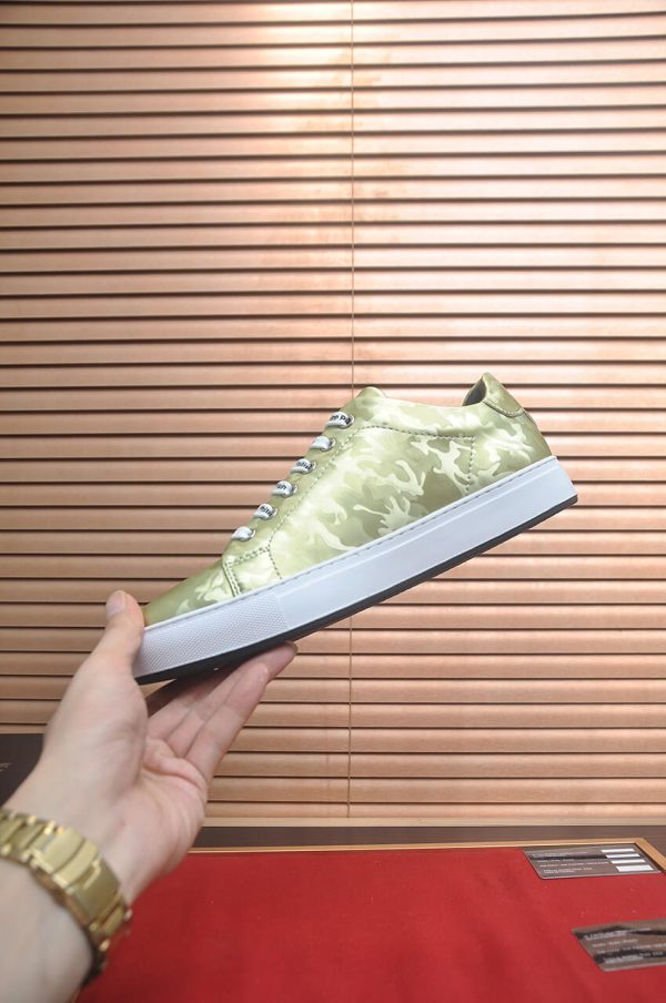 Philipp Plein Camouflage Hexagon Low-Top Sneaker – Olive Gold