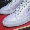 Philipp Plein Camouflage Hexagon Low-Top Sneaker – White & Light Grey