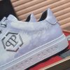 Philipp Plein Camouflage Hexagon Low-Top Sneaker – White & Light Grey