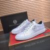 Philipp Plein Camouflage Hexagon Low-Top Sneaker – White & Light Grey