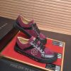 Philipp Plein Croc-Embossed Hexagon Low-Top Sneaker – Burgundy & Black