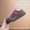 Philipp Plein Croc-Embossed Hexagon Low-Top Sneaker – Burgundy & Black