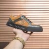 Philipp Plein Croc-Embossed Hexagon Low-Top Sneaker – Camel & Black