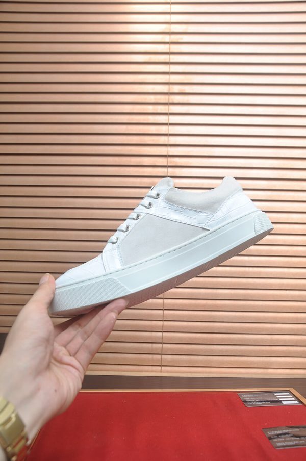Philipp Plein Croc-Embossed Hexagon Low-Top Sneaker – White