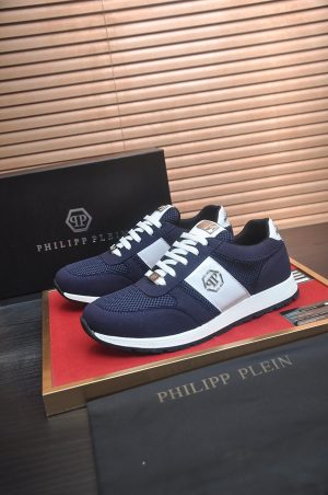 Philipp Plein Hexagon Runner Sneaker – Navy Blue & White (1) Philipp Plein Hexagon Runner Sneaker – Navy Blue & White