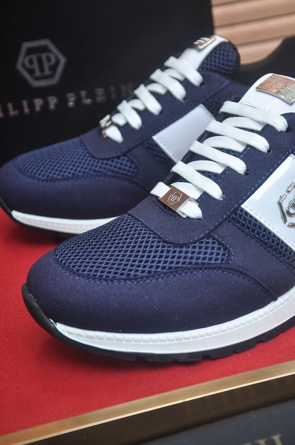 Philipp Plein Hexagon Runner Sneaker – Navy Blue & White