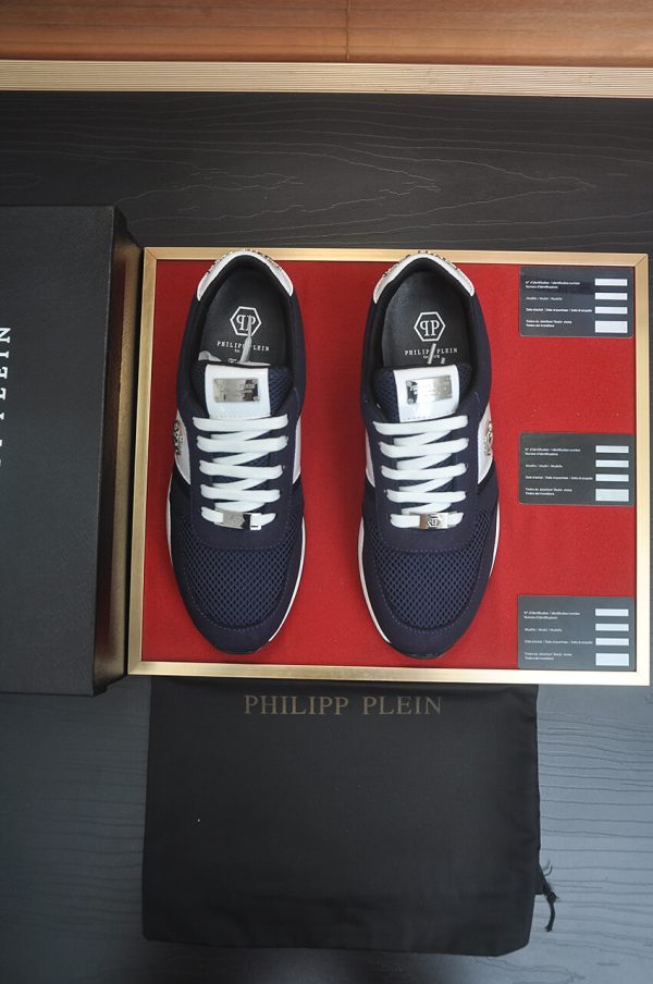 Philipp Plein Hexagon Runner Sneaker – Navy Blue & White