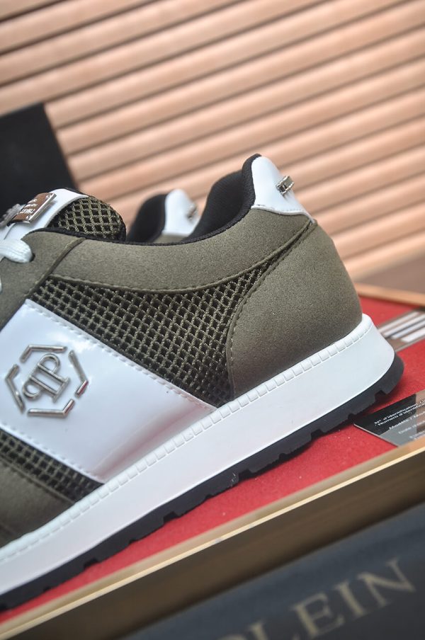 Philipp Plein Hexagon Runner Sneaker – Olive Green & White