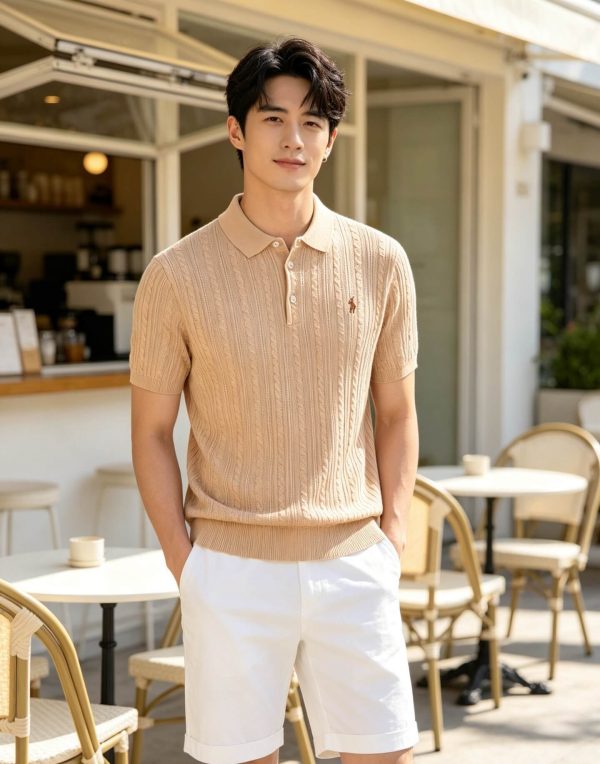 Polo Ralph Lauren Cable-Knit Cotton Polo-Collar Sweater- Beige (4) Polo Ralph Lauren Cable-Knit Cotton Polo-Collar Sweater- Beige