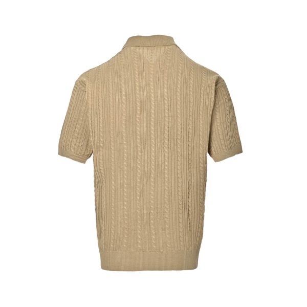 Polo Ralph Lauren Cable-Knit Cotton Polo-Collar Sweater- Beige (7) Polo Ralph Lauren Cable-Knit Cotton Polo-Collar Sweater- Beige