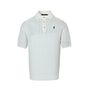 Polo Ralph Lauren Cable-Knit Cotton Polo-Collar Sweater- White (10) Polo Ralph Lauren Cable-Knit Cotton Polo-Collar Sweater- White