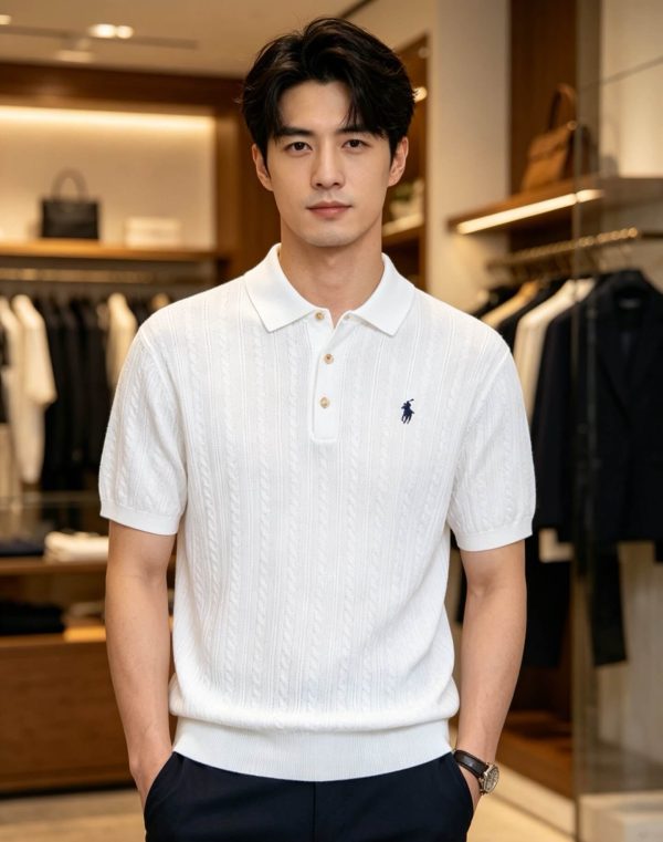 Polo Ralph Lauren Cable-Knit Cotton Polo-Collar Sweater- White (3) Polo Ralph Lauren Cable-Knit Cotton Polo-Collar Sweater- White