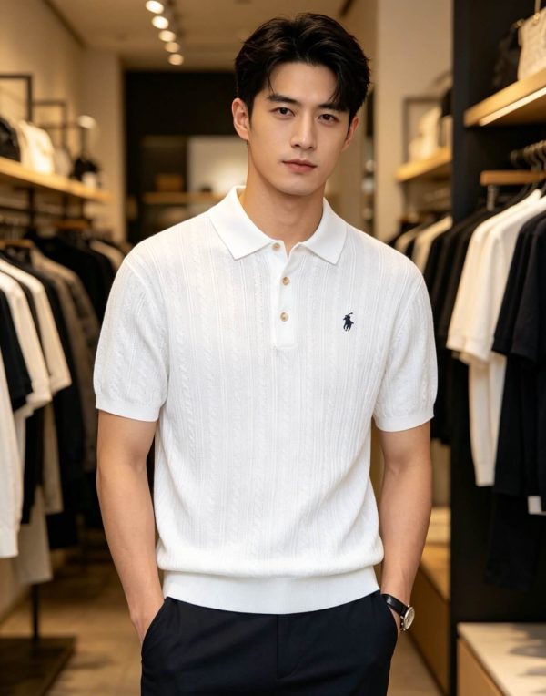Polo Ralph Lauren Cable-Knit Cotton Polo-Collar Sweater- White (5) Polo Ralph Lauren Cable-Knit Cotton Polo-Collar Sweater- White