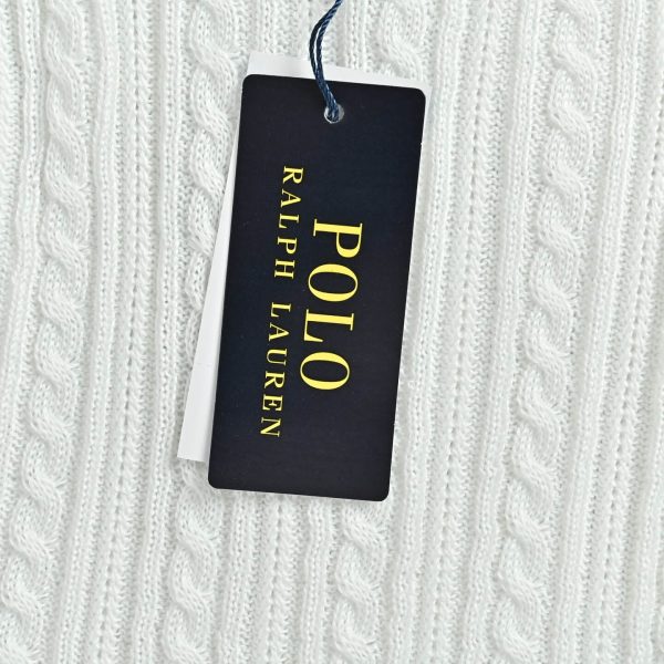 Polo Ralph Lauren Cable-Knit Cotton Polo-Collar Sweater- White (6) Polo Ralph Lauren Cable-Knit Cotton Polo-Collar Sweater- White