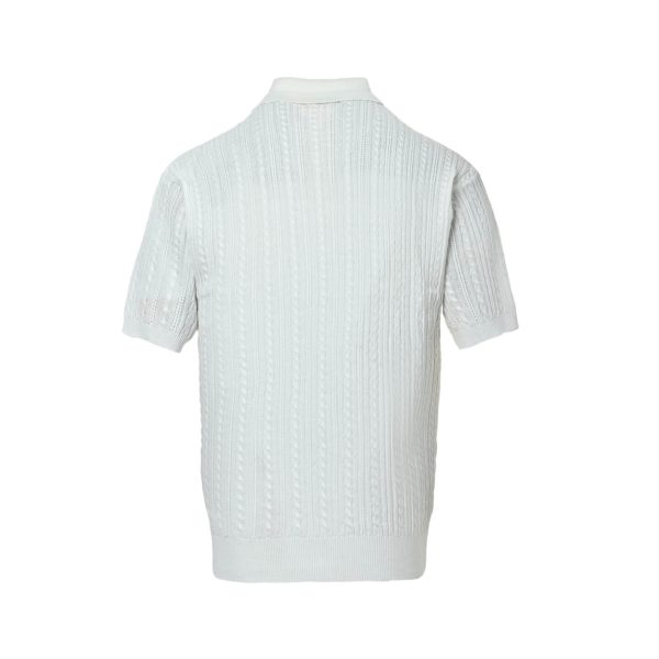Polo Ralph Lauren Cable-Knit Cotton Polo-Collar Sweater- White (8) Polo Ralph Lauren Cable-Knit Cotton Polo-Collar Sweater- White