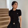 Polo Ralph Lauren Cable-Knit Cotton Short-Sleeve Cardigan- Black (2) Polo Ralph Lauren Cable-Knit Cotton Short-Sleeve Cardigan- Black