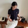 Polo Ralph Lauren Cable-Knit Cotton Short-Sleeve Cardigan- Black (3) Polo Ralph Lauren Cable-Knit Cotton Short-Sleeve Cardigan- Black