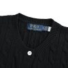 Polo Ralph Lauren Cable-Knit Cotton Short-Sleeve Cardigan- Black (6) Polo Ralph Lauren Cable-Knit Cotton Short-Sleeve Cardigan- Black