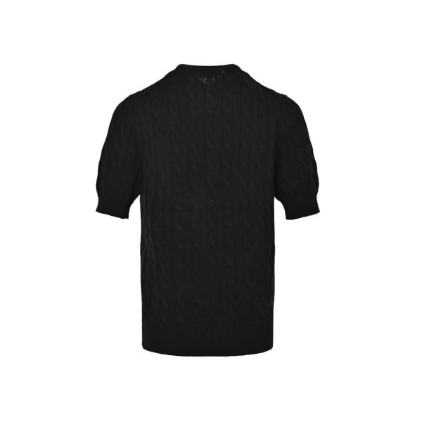 Polo Ralph Lauren Cable-Knit Cotton Short-Sleeve Cardigan- Black (7) Polo Ralph Lauren Cable-Knit Cotton Short-Sleeve Cardigan- Black