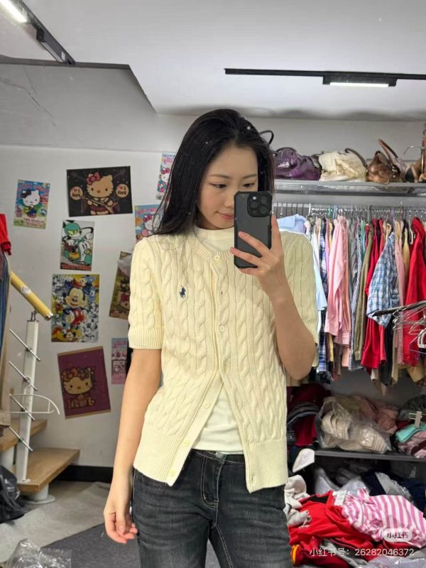 Polo Ralph Lauren Cable-Knit Cotton Short-Sleeve Cardigan- Cream (4) Polo Ralph Lauren Cable-Knit Cotton Short-Sleeve Cardigan- Cream