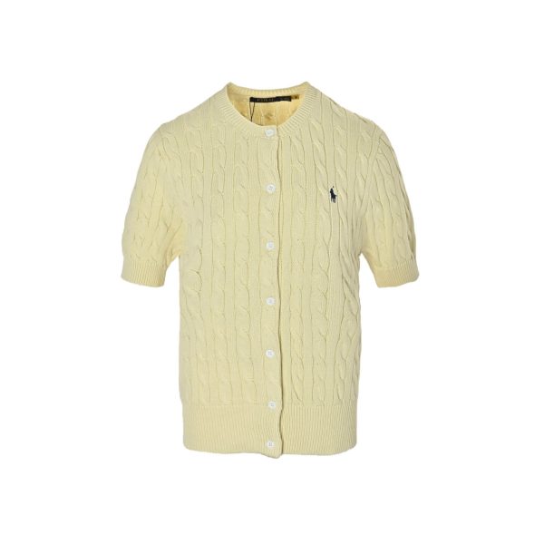 Polo Ralph Lauren Cable-Knit Cotton Short-Sleeve Cardigan- Cream (7) Polo Ralph Lauren Cable-Knit Cotton Short-Sleeve Cardigan- Cream