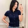 Polo Ralph Lauren Cable-Knit Cotton Short-Sleeve Cardigan- Navy Blue