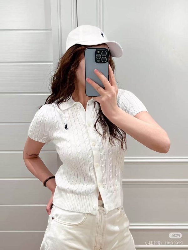 Polo Ralph Lauren Cable-Knit Cotton Short-Sleeve Cardigan- White