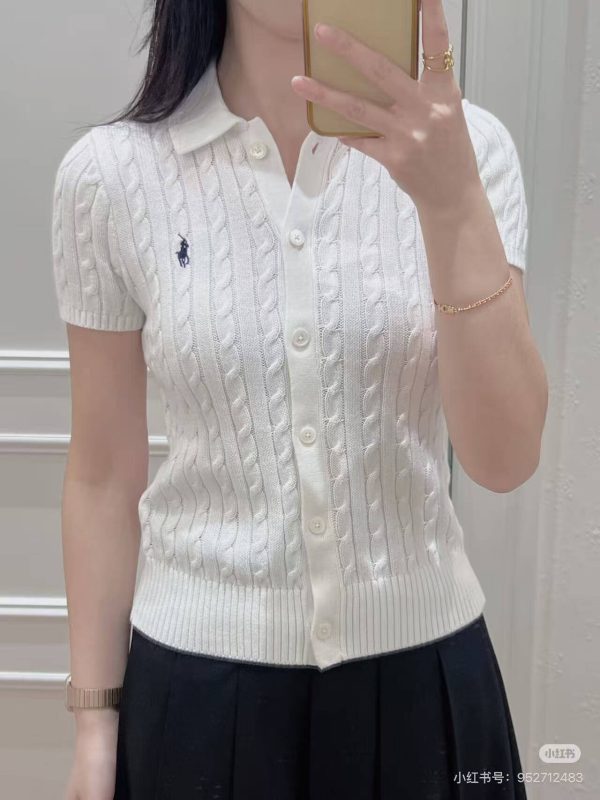 Polo Ralph Lauren Cable-Knit Cotton Short-Sleeve Cardigan- White