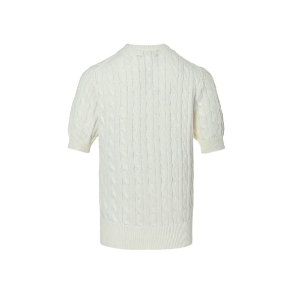 Polo Ralph Lauren Cable-Knit Cotton Short-Sleeve Cardigan- White