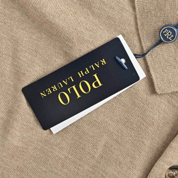 Polo Ralph Lauren Cotton Polo-Collar Knit Shirt- Camel Melange