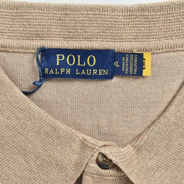 Polo Ralph Lauren Cotton Polo-Collar Knit Shirt- Camel Melange