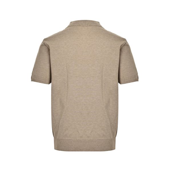 Polo Ralph Lauren Cotton Polo-Collar Knit Shirt- Camel Melange