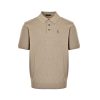 Polo Ralph Lauren Cotton Polo-Collar Knit Shirt- Camel Melange