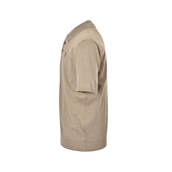 Polo Ralph Lauren Cotton Polo-Collar Knit Shirt- Camel Melange