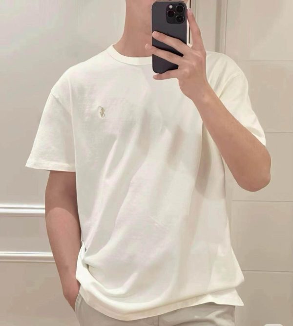 Polo Ralph Lauren Jersey Crewneck T-Shirt- Parchment Cream (5) Polo Ralph Lauren Jersey Crewneck T-Shirt- Parchment Cream