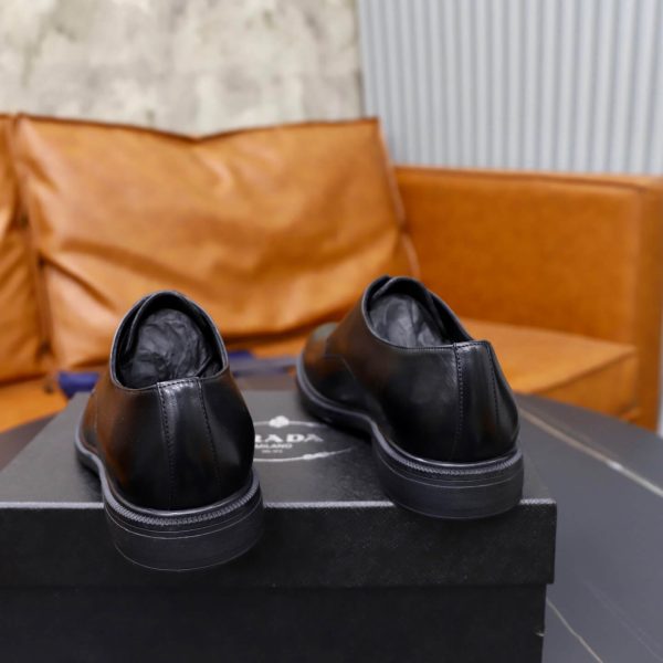 Prada Brushed Leather Derby Shoes – Classic Black (2) Prada Brushed Leather Derby Shoes – Classic Black