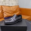 Prada Brushed Leather Derby Shoes – Classic Black (7) Prada Brushed Leather Derby Shoes – Classic Black