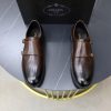 Prada Brushed Leather Double Monk Strap Shoes – Fumè Brown (6) Prada Brushed Leather Double Monk Strap Shoes – Fumè Brown