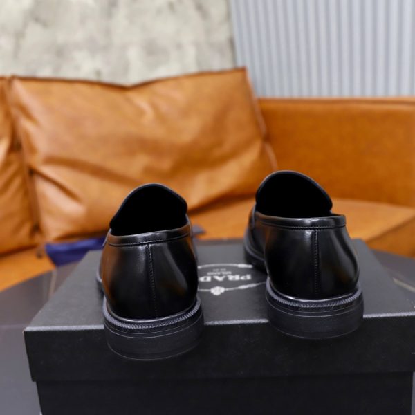 Prada Brushed Leather Penny Loafers – Classic Black